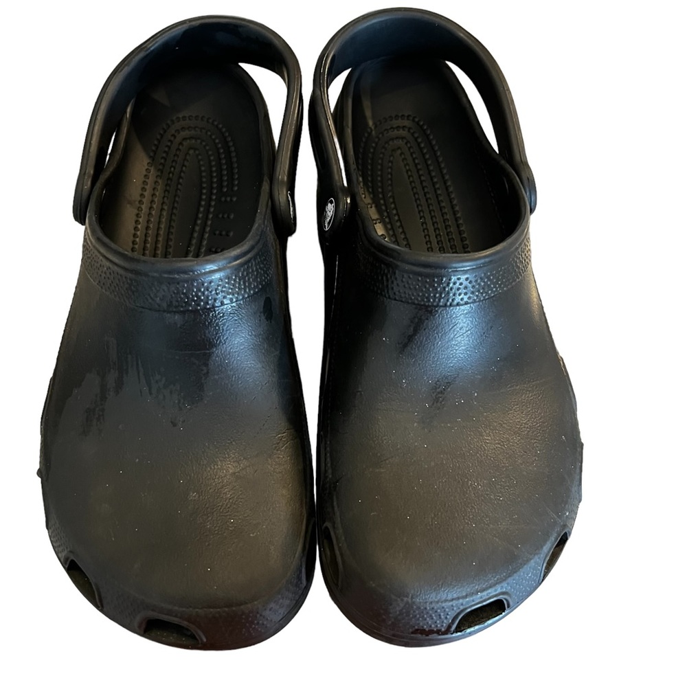 Crocs Unisex Slip On Shoes Black M10 W12 Preowned Very Good Condition